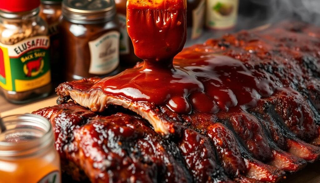 BBQ Sauce Application on Beef Ribs