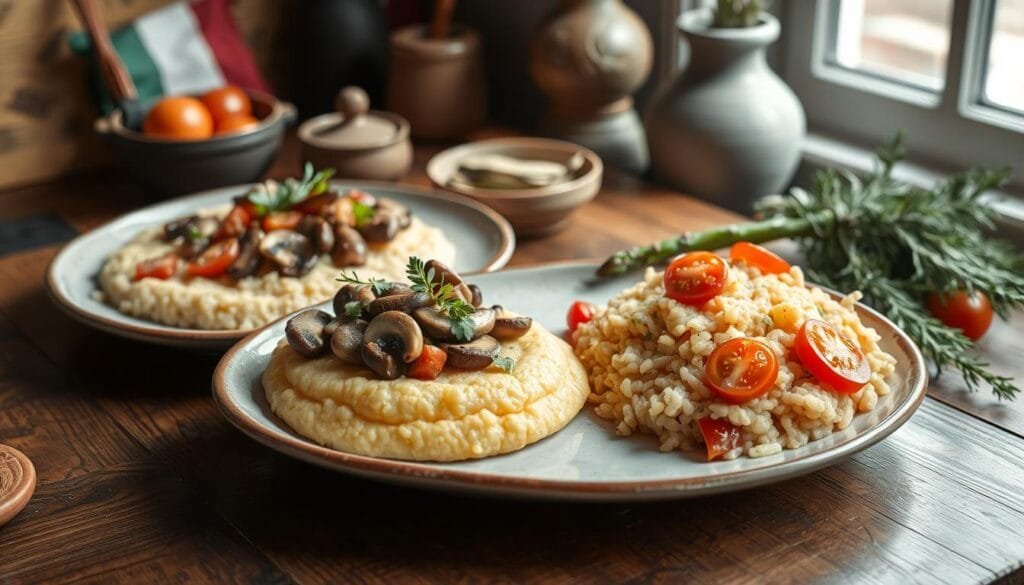 Creamy Vegetarian Italian Polenta and Risotto