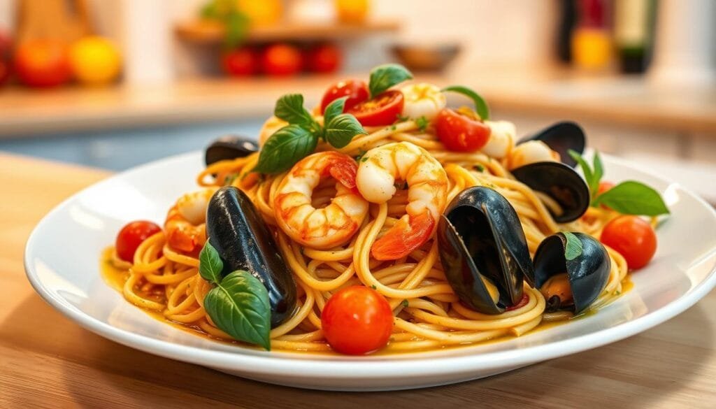 Elegant Seafood Pasta Plating