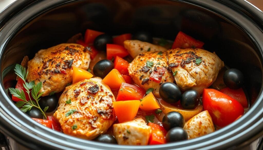 Keto Greek Chicken in Slow Cooker