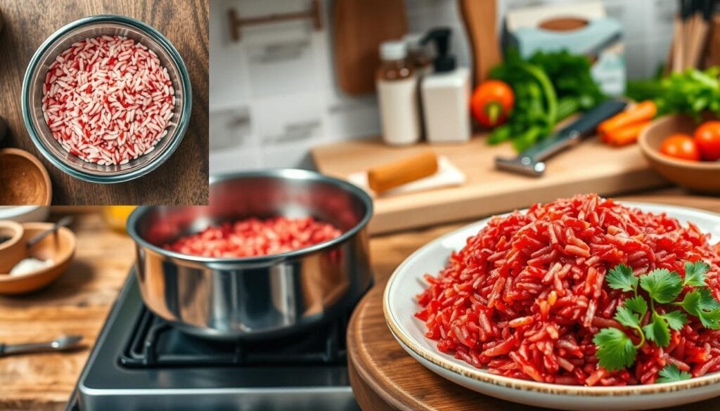 Red Rice Cooking Process