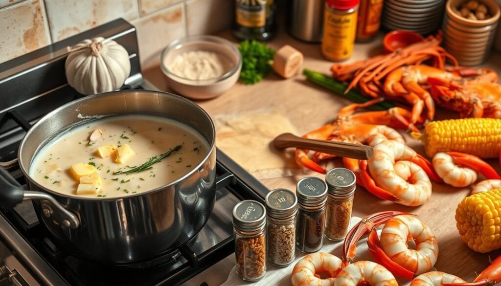 Seafood Boil Sauce Preparation