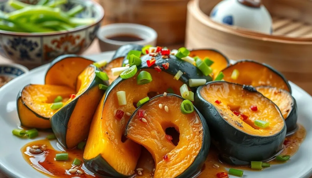 Steamed Kabocha Squash with Chinese Seasonings